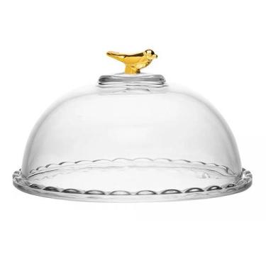 Imagem de Queijeira Cristal Golden Bird com Tampa 20cm 21035 - Wolff - LYOR, WOL