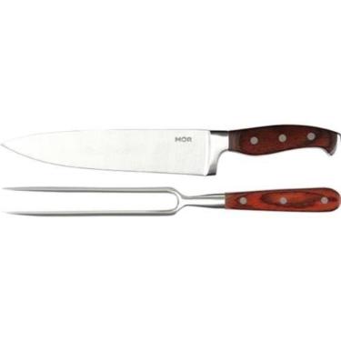 Imagem de Kit Churrasco Faca E Garfo Mor 8 Pol Steel Em Aço Inox 3944