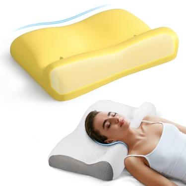 Imagem de Travesseiro de cama de espuma viscoelástica para dormir, suporte ergonômico para pescoço cervical, travesseiro ortopédico para dorminhoco de estômago nas costas, alívio da dor no pescoço e no ombro