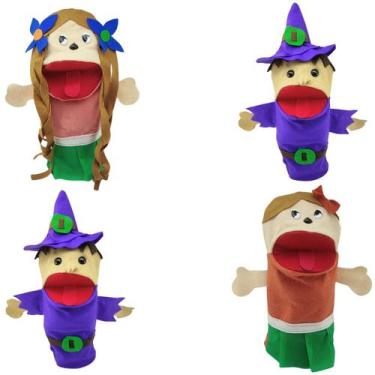 Imagem de Fantoches Lendas Rapunzel 4 Personagens 25cm De Mão Tecido - Generico