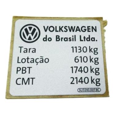 Imagem de Adesivo Etiqueta Aviso Peso Carga Saveiro Cabine Dupla - Volkswagen