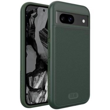 Imagem de TUDIA Capa DualShield Grip projetada para Google Pixel 8a (2024), [MergeGrip] Capa protetora de telefone de camada dupla à prova de choque fina resistente antiderrapante resistente (verde pinho)