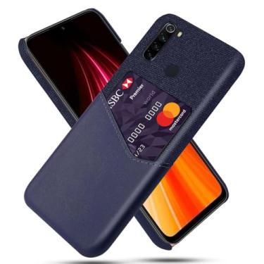 Imagem de Capa para Xiaomi Redmi Note 8,Tela e tampa de couro PU,Antideslizante,360°cobertura completa à prova de choque com 1 slot de cartão atrás,Prevenção de queda-Blue