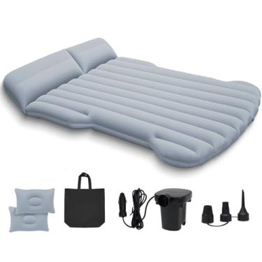 Imagem de Howduoyu Colchão de ar SUV, colchão de ar para carro compatível com Tesla Model Y, cama de acampamento para banco traseiro de carro, almofada de dormir inflável com bomba, cama de viagem de caminhão