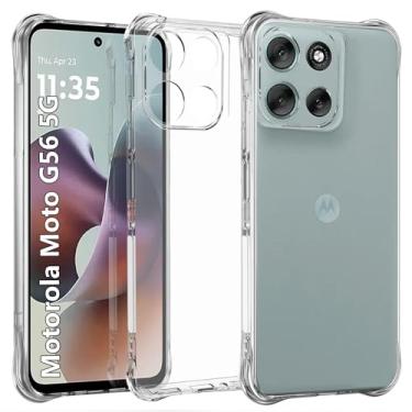 Imagem de USTIYA Capa para Motorola MOTO Case Uso Resistente, Capinha Bumper Absorção Choques em TPU Transparente Protector Câmera Espessamento nas Quatro Pontas da Carcasa (MOTO G56 5G)