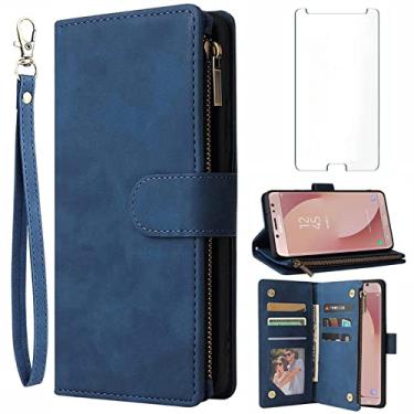 Imagem de Asuwish Capa carteira compatível com Samsung Galaxy J7 Pro J730G e protetor de tela de vidro temperado, capa flip de couro, suporte para cartão, capas para celular Glaxay J7pro J 7 2017 7J J730F