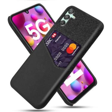 Imagem de Capa para Samsung Galaxy M15,Tela e tampa de couro PU,Anti-deslizante,Resistência à impressão digital,Caso de proteção de 360°com 1 slot de cartão atrás-Black