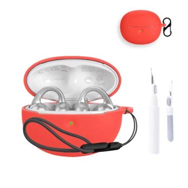 Imagem de NOUKAJU Capa para Baseus Bowie MC1 Pro, capa protetora para fone de ouvido (com mosquetão + cordão + caneta de limpeza) à prova de quedas, à prova de choque, à prova de poeira, capa para Baseus MC1