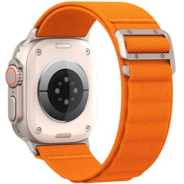 Imagem de Pulseira esportiva compatível com Apple Watch Ultra 2 de 49 mm, 46 mm, 45 mm, 44 mm, 42 mm, 41 mm, 40 mm e 38 mm, masculina, pulseira de nylon elástico com gancho G para iWatch séries Ultra 10, SE 9