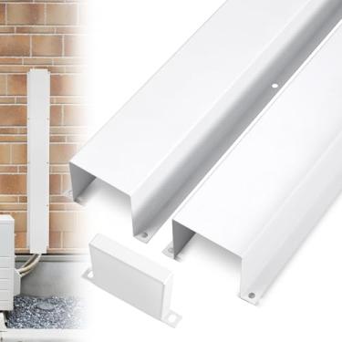 Imagem de LyPrem Kit de cobertura de linha de metal 10 cm L x 16,5 m C - Capa decorativa de tubo CA para sistemas de mini divisão sem dutos/ar condicionado central/bomba de calor, branca