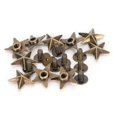 Imagem de 50pcs de Em Forma de Estrela Pregos de Decoração de Diy Acessórios Com Parafusos para Roupas, Sapatos (bronze antigo)