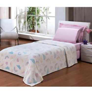 Imagem de Manta Flannel Brilha no Escuro, Solteiro, Estampa Unic�rnio, 1,50m x 2,20m