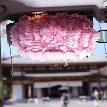 Imagem de MINGZAIQIPEI Carro bonito pétala rosa pinho pagode estilo auto interior acessórios quatro estações ajuste universal maioria dos carros SUV (clipe de CD viseira solar)