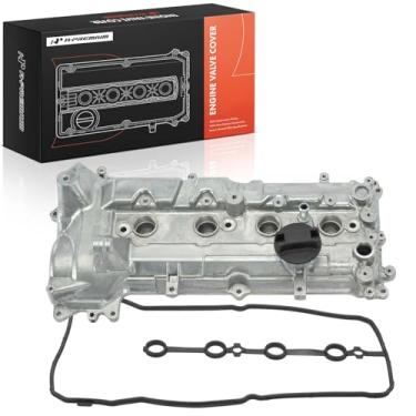 Imagem de A-Premium Tampa de válvula de motor de alumínio atualizada com junta de tampa de válvula e tampa de enchimento de óleo compatível com Nissan Versa 2012-2019, Versa Note 2014-2019