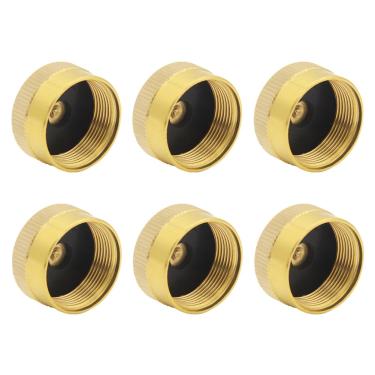 Imagem de Refil de Hooshing para garrafa de propano de 3,8 kg, latão sólido, 6 peças, tampa de proteção para cilindro selado a gás