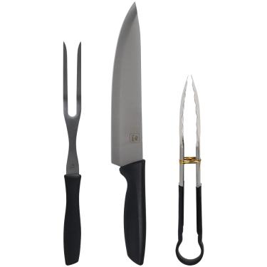 Imagem de Bel - Kit Chef Garfo Faca Pegador em Aço Inoxidável