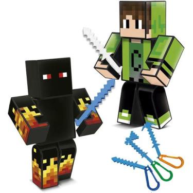 Imagem de Boneco Mine Kit Youtubers Cadres E Athos 25cm kit 2un Craft - ALGAZARR