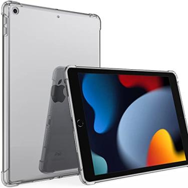 Imagem de Callyue Capa para iPad 9ª geração (2021) / 8ª geração (2020) / 7ª geração (2019) 10,2 polegadas, capa protetora de canto lateral de TPU macio e leve para iPad 9 8 7 gerações, transparente