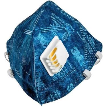 Imagem de Máscara Respirador N95 PFF2 com Válvula Alta Filtragem Azul 9822 3M CA