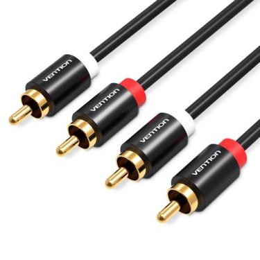Imagem de Cabo Duas Pontas 2 RCA x 2 RCA 3 Metros Blindado Vention - Bbacomercio
