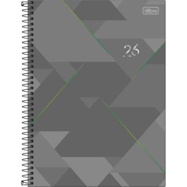 Imagem de Tilibra - Agenda Executiva Espiral Diária 20 x 27,5 cm Spot 2026 - Cinza e Verde