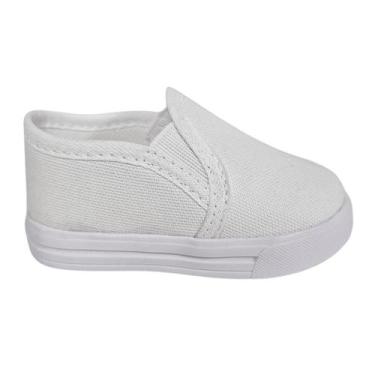 Imagem de Tênis Infantil Slip On Menino Menina Lona Sem Cadarço Confortável Anti