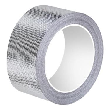 Imagem de KiBcsLic Fita de folha de alumínio de fibra de vidro, fita de proteção térmica autoadesiva, à prova de fogo, à prova d'água, isolante para tubos, dutos de, Largura de 5 Cm