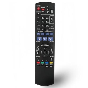 Imagem de Controle remoto de substituição compatível com Panasonic N2QAYB000378 DMP-BDT350 DMPBD75GN DMP-BD60 DMPBD80 DMP-BD75 BD Blu-Ray Disc DVD Players