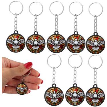 Imagem de 20 Chaveiro Espirito Santo Pomba Branca Catolico Lembracinha - Tudo em