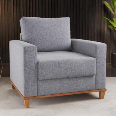 Imagem de Poltrona Linho 82cm Viena Viero, Linho Inox