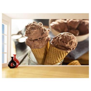 Imagem de Papel De Parede 3D Alimentos Sorvete Chocolate 3,5M Al354 - Você Decor