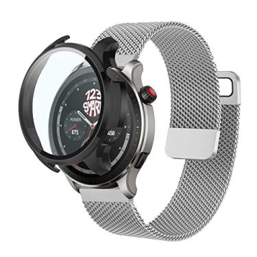 Imagem de Pulseira de aço Milanese Dupla + Capa protetora Case pelicula de vidro marca 123smart Compativel com GTR 4 A2166 GTR4