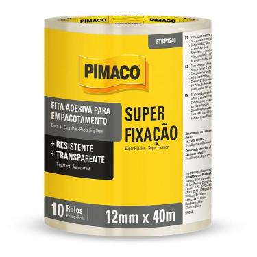 Imagem de Fita adesiva transparente 12mmX40m 10 rolos Pimaco