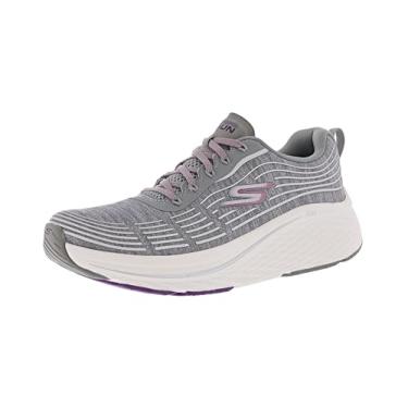 Imagem de Skechers Tênis de caminhada feminino Max Cushion Elite 2.0 - Sunset Point, Cinza/rosa, 42