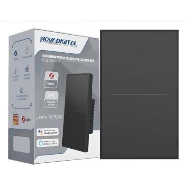 Imagem de Interruptor Inteligente NovaDigital Topázio 4x2 Zigbee 3.0 Full Touch Switch Tuya Smart Life Compatível Alexa Google Home Preto ou Branco (Preto (2 Botões))