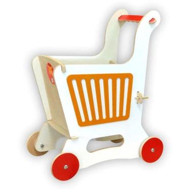 Imagem de Carrinho De Supermercado Em Madeira - Laranja