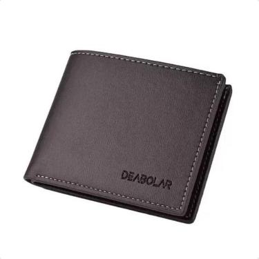 Imagem de Carteira de couro masculina porta dinheiro - marrom