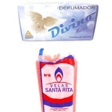 Imagem de Vela Rosa Palito Amor Defumador Divino Mestre Proteção Espiritual Sem 