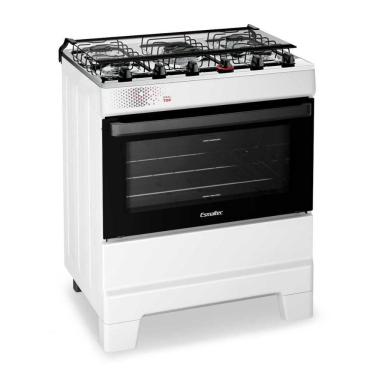 Imagem de Fogão a Gás 5 Bocas Automático Ideal Top Branco Mesa Inox T5IAB - Esmaltec