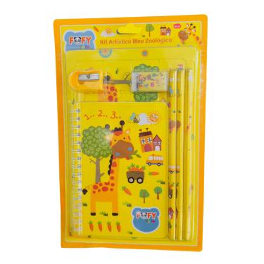 Imagem de KIT DESENHO ARTÍSTICO INFANTIL MEU ZOOLOGICO 7 PEÇAS - FOFY