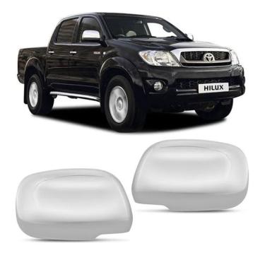 Imagem de Jogo Aplique Capa Cromada Retrovisor Toyota Hilux 2008
