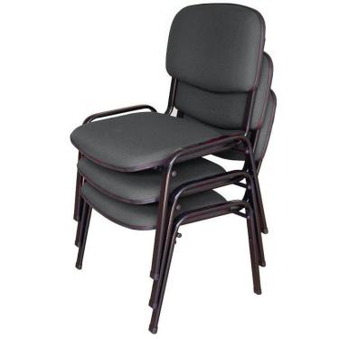 Imagem de 03 Cadeiras para Auditórios Linha Hotel Auditório Marrom