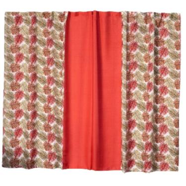Imagem de Cortina Floreal 3 Metros Sala Quarto Trilho Comum - Vermelha
