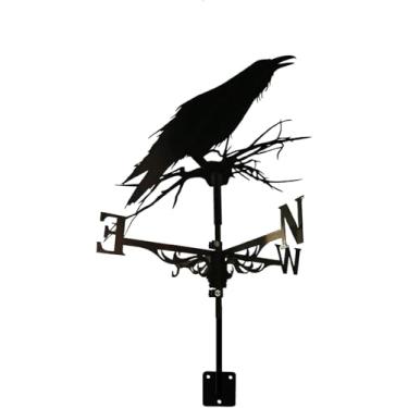 Imagem de Cata-vento De Fazenda De Metal Ornamento De Cata-vento Indicador De Direção Estaca De Jardim Weathercock, Crow