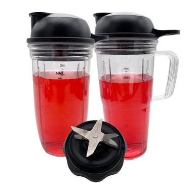 Imagem de Combo de liquidificador de substituição, lâmina extrator de torção fácil com copo de 680 g com tampa para usar, compatível com o combo de liquidificador NutriBullet