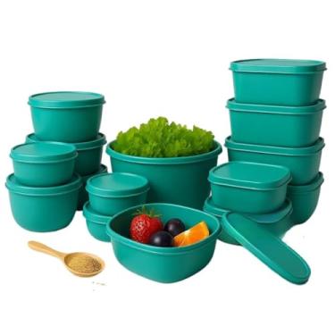 Imagem de Kit com 15 potes plásticos herméticos para cozinha(Tifanny)