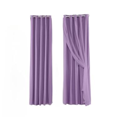 Imagem de Cortina com Blackout PVC com Tecido Voil 4,00 metros 4,00 m x 2,50 m (Lilás)