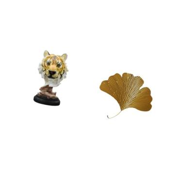 Imagem de Fenteer Estatueta de Animal Moderna E Escultura de Folhas de Ginkgo para Sala de Estar, Entrada, Escritório, Hotel, Sala de Jantar, Restaurante, Fazenda, Esta