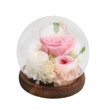 Imagem de lyrlody Rosas Preservadas Em Cúpula, Flor Com Iluminação LED Em Vidro Com Base de Madeira Dura de 3 a 5 Anos para o Aniversário do Dia Dos Namorados (4)
