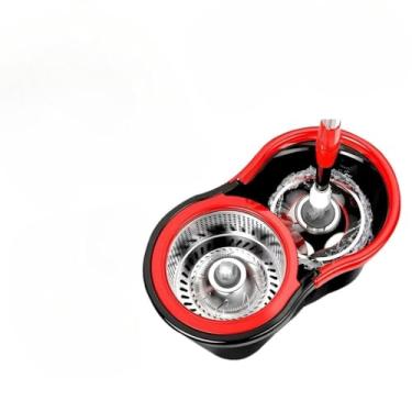 Imagem de Esfregão De Desidratação Automáticogiratório Grauscom Bucket (Kit：Inox Preto+Gancho)